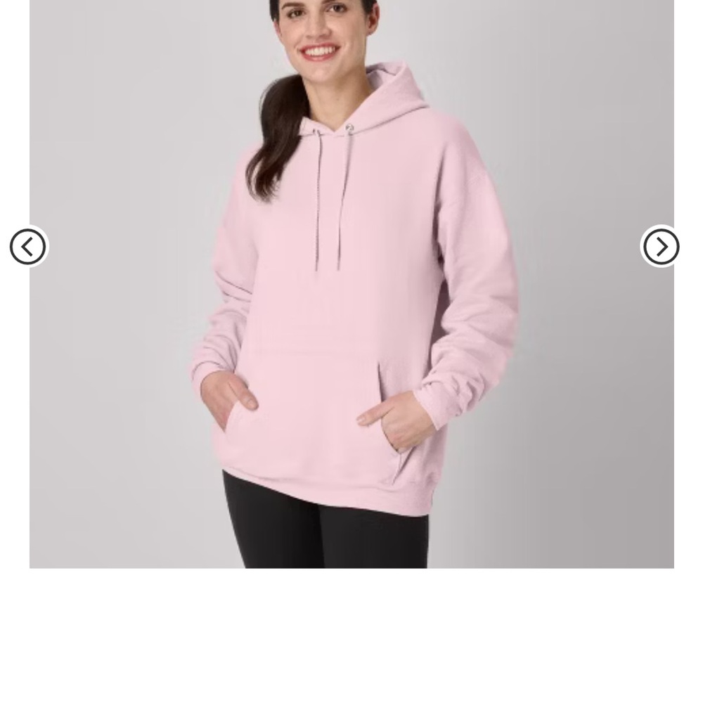 Hanes EcoSmart Unisex Fleece Hoodie - Pale Pink